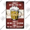 Putuo Decor Funny Beer Metal Sign Vintage Plaque Tin Sign Alcohol Drinker Sign for Bar Pub Club Man Cave Kitchen Wall Decoration