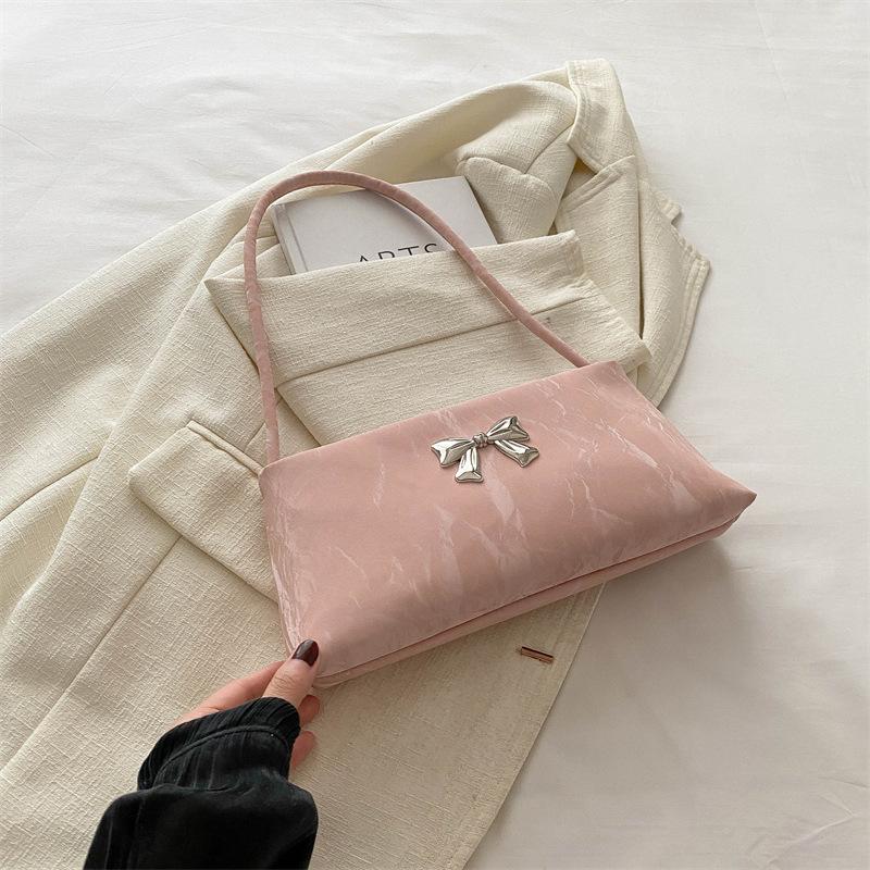 

Французская нишевая сумка женская сумка 2025 лето новая модная и красивая сумка через плечо зарубежный стиль бант маленькая квадратная сумка розовый