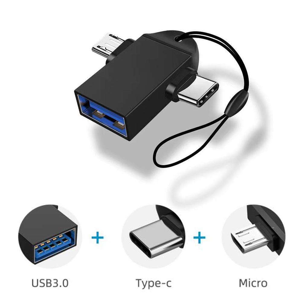 OTG Adapter USB Type C Micro USB 2 in 1 Android Mobile Phone Convertor U Disk Tablet OTG Connector USB3.0 OTG For Xiaomi