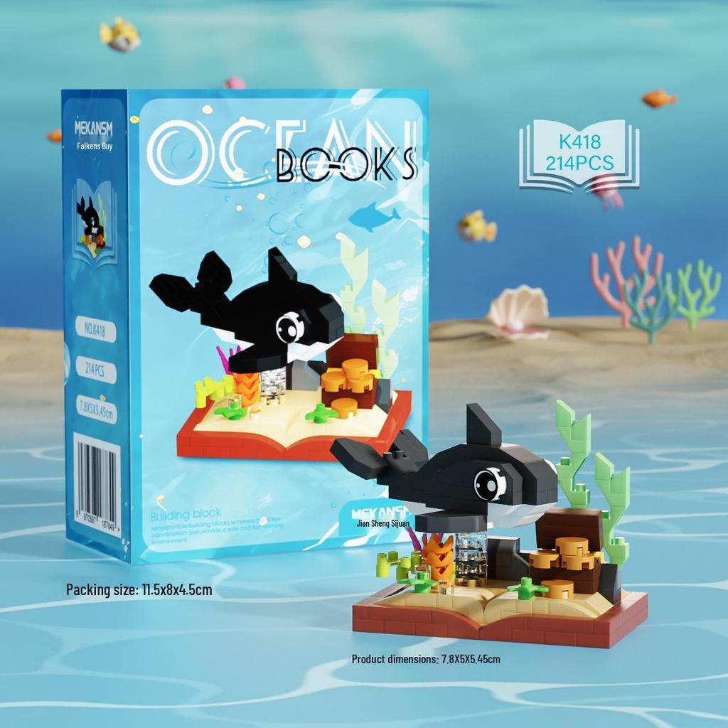 Compatible with Lechaochao Lechuang Shark Model Marine Life Building Blocks Toy for Kids