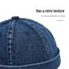 Unisex Washed Denim Skullcap: Street Style Brimless Hat for Hip Hop Fashion