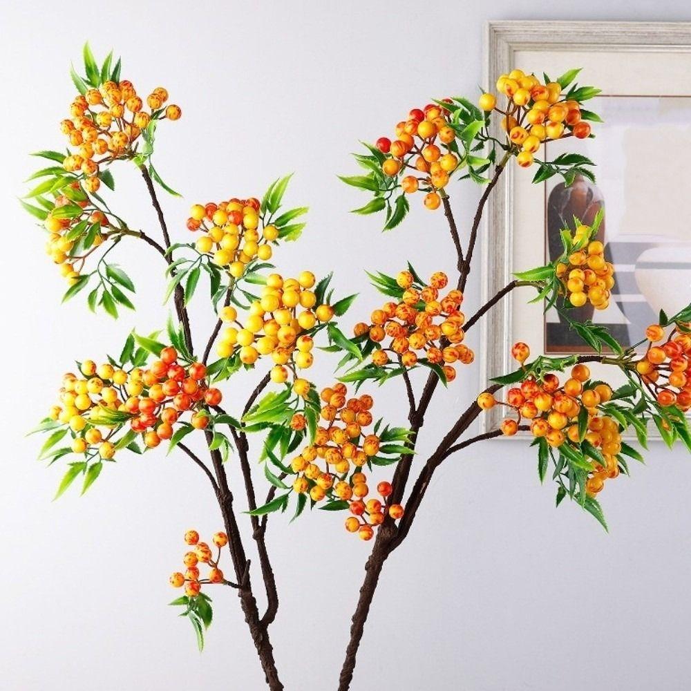 Artificial Berries Fruit Foam Berries Branch Luxury Faux Good Luck Fruits Simulation Fruit Tree Plastic Realistic Fake Plants