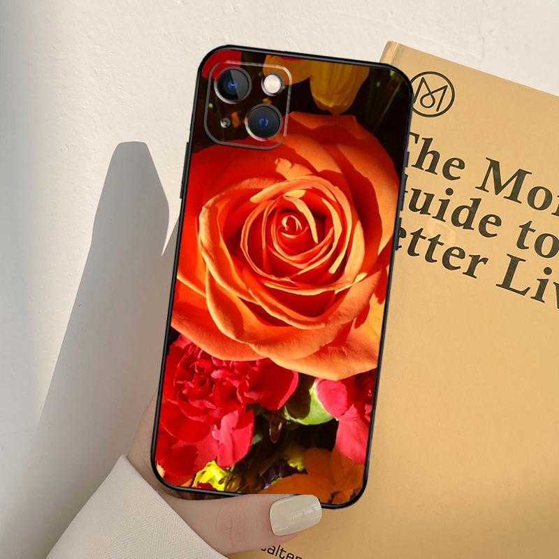 Bright Red Rose Flowers Phone Case For iPhone 17 16 15 14 13 11 12 Pro Max Mini XR 16e 15 16 Plus 17 Air Full Cover