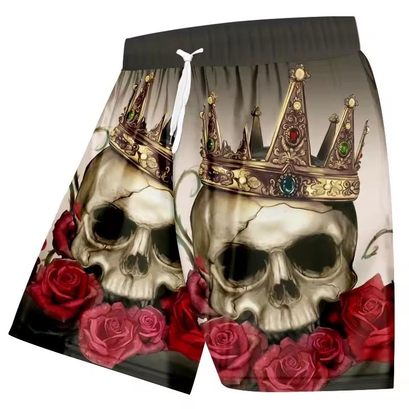 

Мужские плавки с 3D принтом черепа, пляжные шорты, быстросохнущие, для активного отдыха, спортивные шорты, купальники, модные мужские шорты 6XL