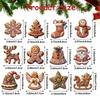 Lebkuchen Ornamente 24 Stück Weihnachtsmann Elch Schneeflocke Glocke Schneemann Holz Weihnachtsornamente Bauernhaus Weihnachtsdeko für Weihnachten