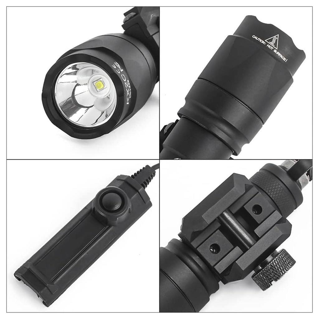 WADSN Surefire M300A Mini LED Scout Flashlight, 20mm Replica, Dual Switch Included, Rail Compatible, 600 Lumens of Powerful Light for Airsoft