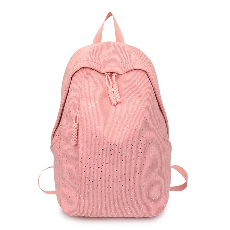 

Простой и универсальный рюкзак для девочек, однотонный, с мелким блеском, новый весенне-летний, в стиле колледжа, для поездок на работу, коротких поездок, универсальный