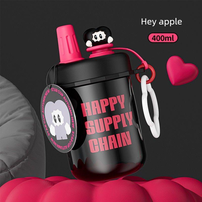 

Large-Capacity Thermos Cup for Women, Good-Looking Ice Cup, Portable Car Coffee Cup, Outdoor Sports Water Bottle, Tea Cup Black (400Ml+Stainless Steel Liner)