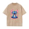SX-38 MINISO 2026 Summer Vintage Wash  Printed Pure Cotton Shoulder Style Men's and Women's Round Neck Short Sleeved Couple T-shirt