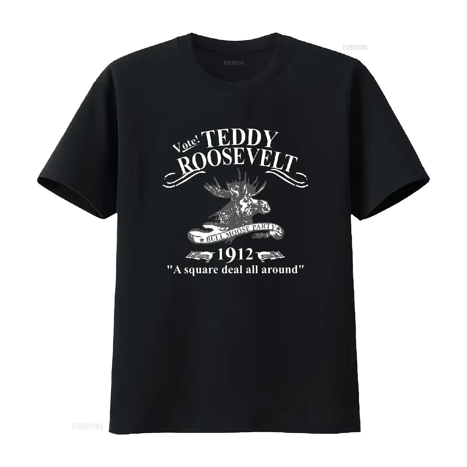 Teddy Roosevelt President Theodore Campaign Bull Moose T Shirt vintage Washed Soft designer clothes Versatile Comfortable XXXXL