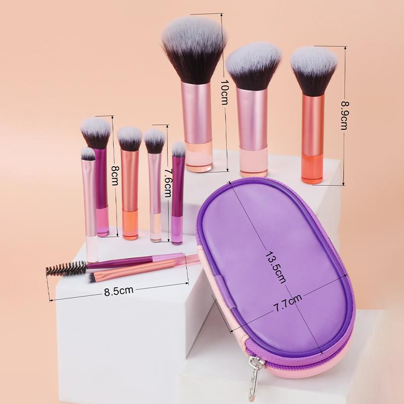 10 Pcs Mini Makeup Brush Set Powder Eyeshadow Foundation Blush Blender Concealer Beauty Makeup Tools Brush Professional Supplies