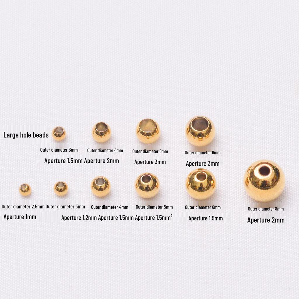 24K Non-Fading Vacuum Gold Spacer Beads with Smooth Surface for Bracelet and Necklace DIY 
