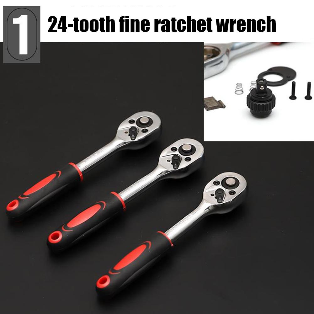 46-Piece 1/4 Inch Drive Socket Ratchet Wrench Set, Screwdriver Socket Bit Set With Extension Bar Storage Case For Auto Repairing & Household