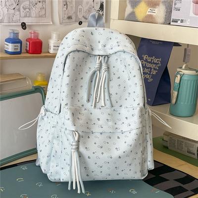 Zaino Floreale da Donna Leggero in Nylon, Borsa Scolastica per Uso Quotidiano e Viaggio
