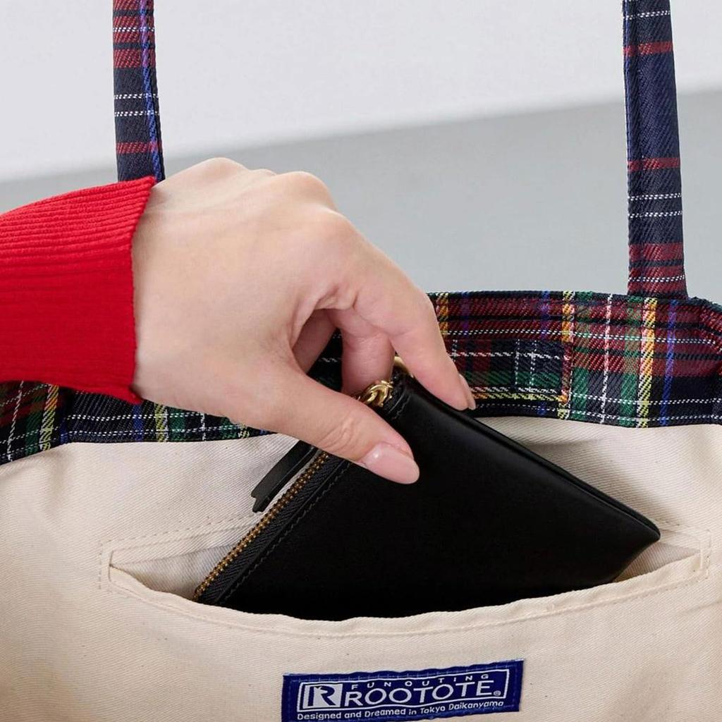 Rootote EU Medium Check Quilted Tote Bag, Women's, 3619, Green