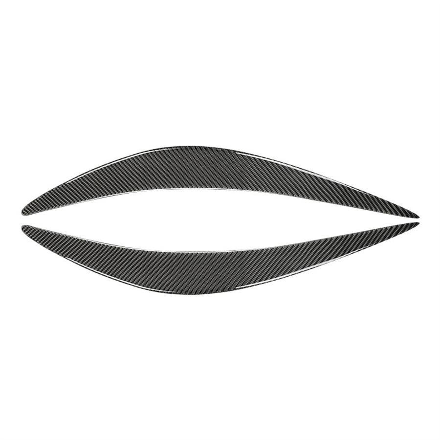 2x Carbon Fiber Front Headlight Eyerow Eye Lid Covers For Infiniti Q50 2014-2019