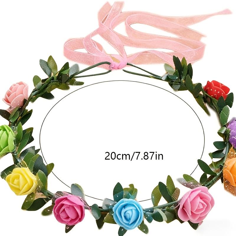 Forest Series Flower Crown For Women Exquisite Simulated Floral Hair Crown Spring Hair Decor Wreath, for Wedding Use