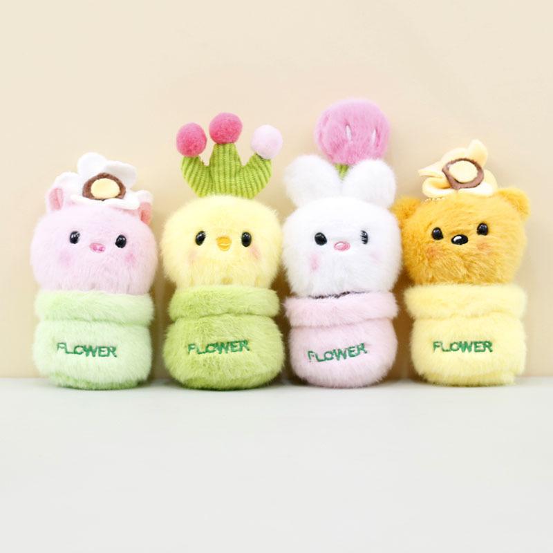 Bunny Adorable Plush Keychain Cute Potted Bunny Stuffed Animal Soft Plush Short