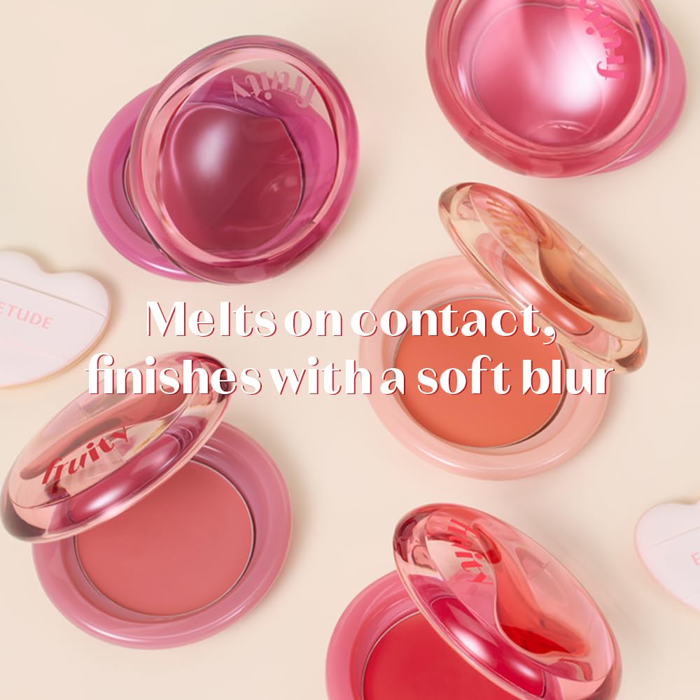 Etude Fruity Lip Cheek Lipstick [Etude Official] & Balm, Papaya, 2.3g, Coral, Pink, Orange, Red, Cheek, Lip,