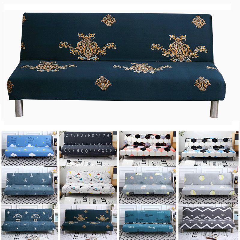 Soft And Elastic Printed Slipcover Without Armrest Sofa Bed Cover For Comfortable Protection