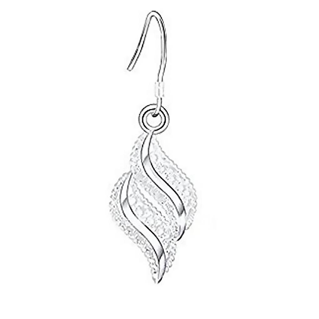 Women Silver Plated Shiny Crystal Rhinestone Waterfall Dangle Allergy Free Earring Eardrop
