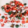20-100 Stück Weihnachts-Harz-Flachrücken-Anhänger, Sortiertes Harz-Scrapbooking-Schmuckstück-Miniatur-Set, für DIY-Schmuck-Bastelarbeiten
