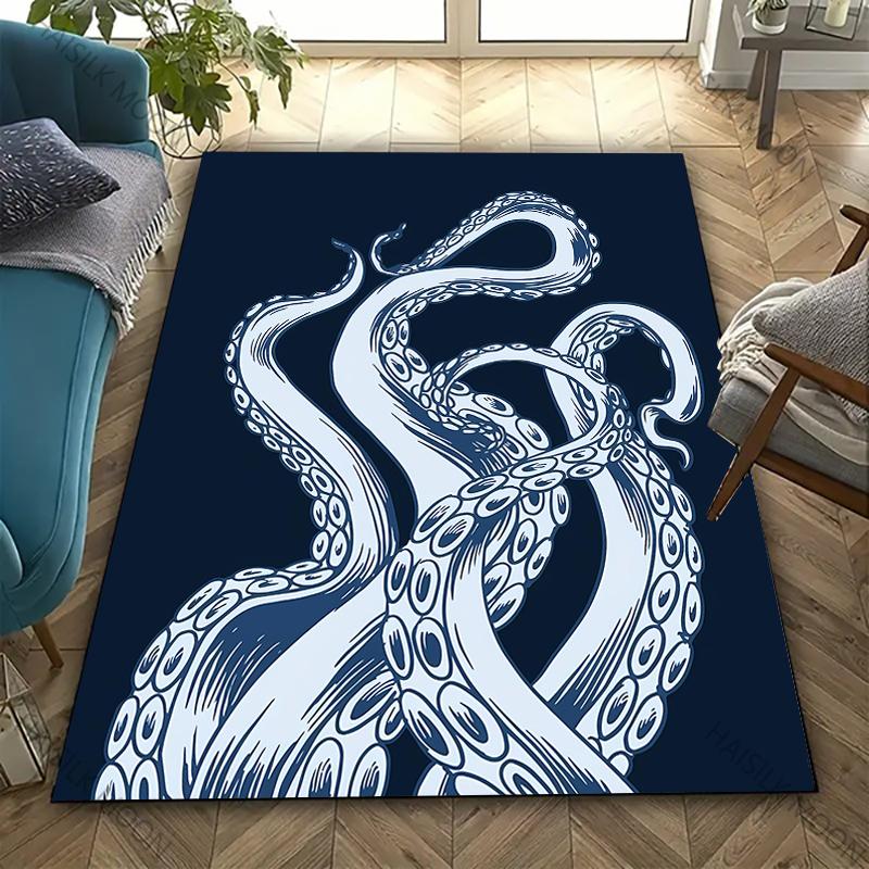 Colored Octopus Printed Carpet Living Room Bedroom Sofa Mat Office Large Area Decorative Rug Modern Decorative Rug Fast Delivery