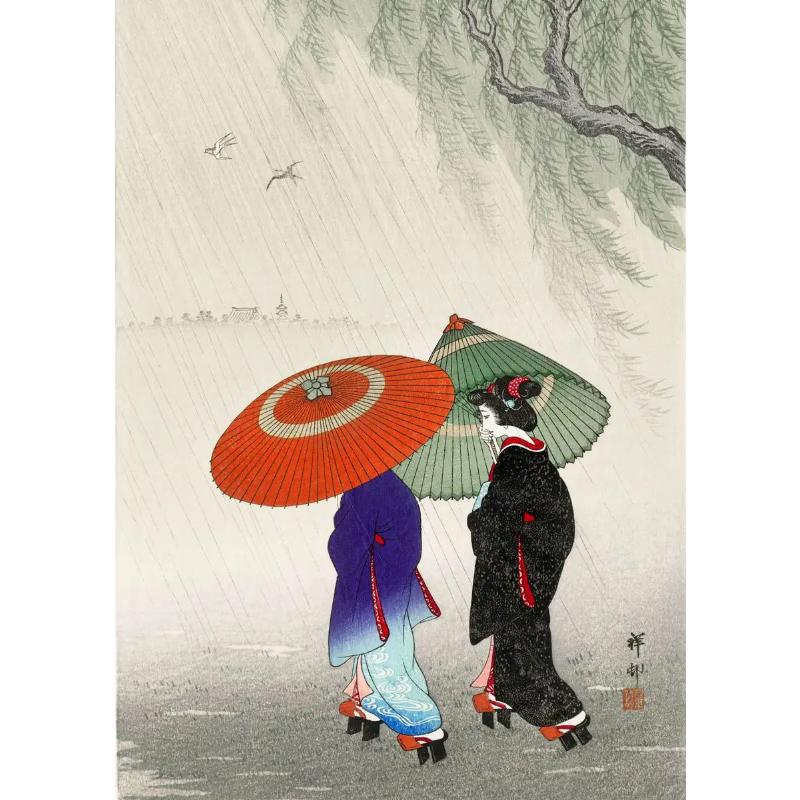 Japanese Ohara Koson Ukiyo Wall Art Poster Vintage Goldfish Lotus Owl Crane Canvas Painting for Guest Room Home Bar Cafe Decor