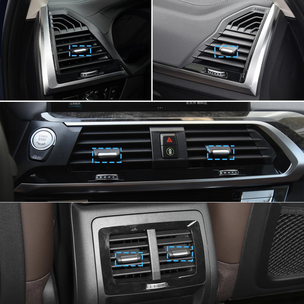 Samochodowy Przedni Tylny Klimatyzator AC Kratka Wylotowa Klips Suwak Przełącznik Dla BMW X3 X4 G01 G02 F97 F98 2018