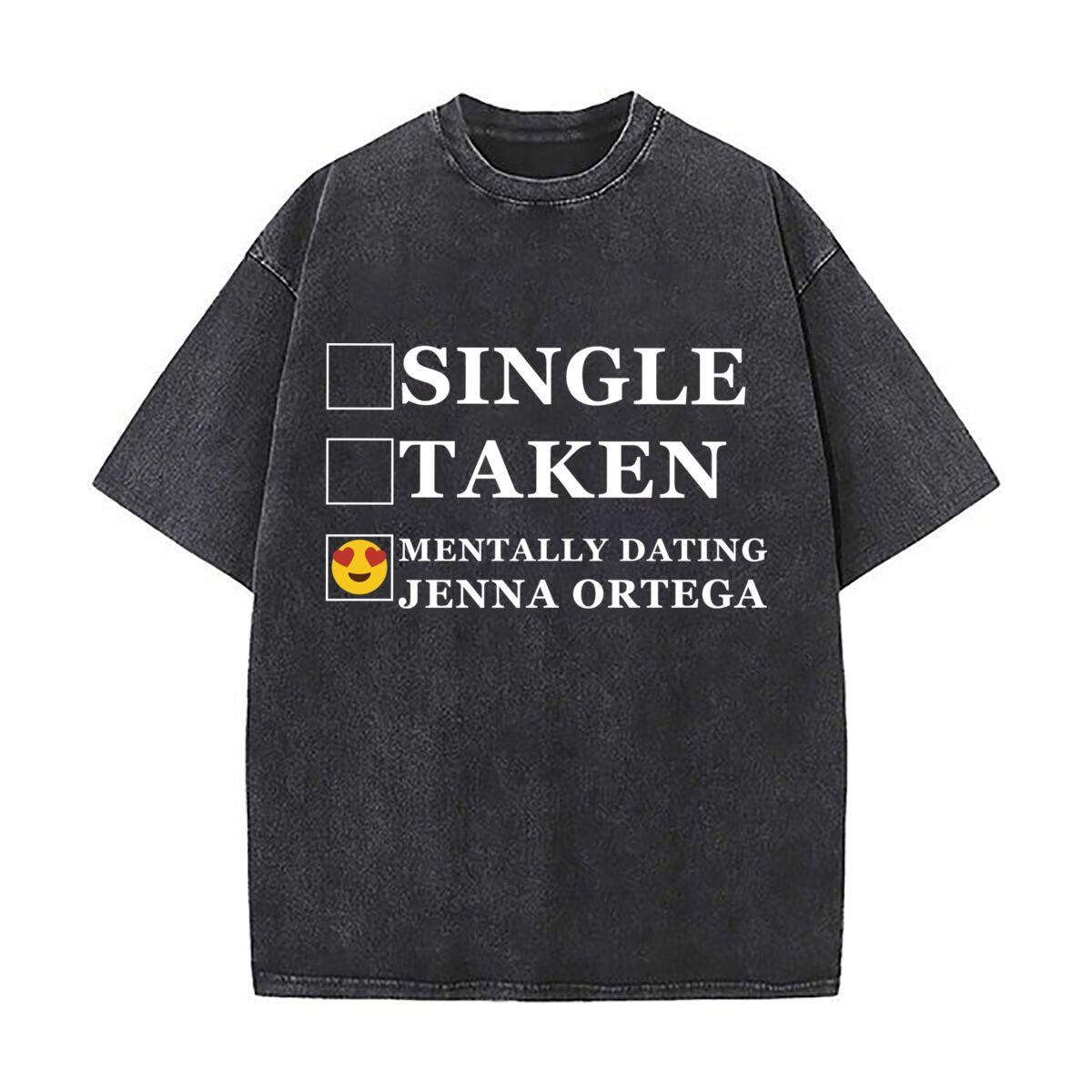 Dating Jenna Fun Inspired Dating Jenna Ortega Design Oversized Short Sleeve Loose Streetwear Short Sleeve Tops Tee S