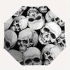 "Spooky Skulls: Halloween Watercolor Patterned Decorative Sticker" Umbrella, Portable 3 Fold Compact Umbrella for Men & Women,S41