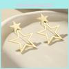 Fashionable And Unique Gold And Silver Star-shaped Earrings For Women Stainless Steel