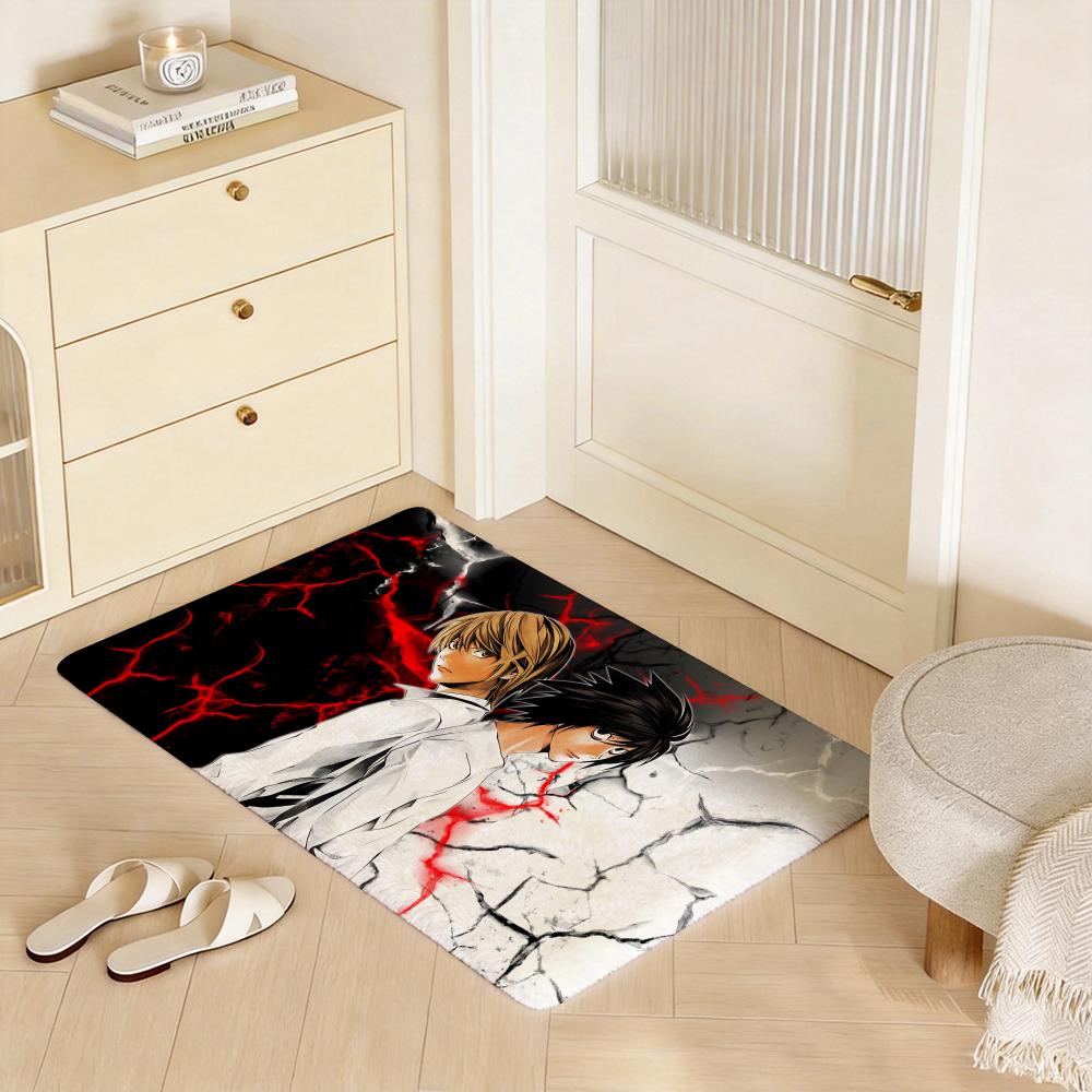 Hot Anime D Death N Note Floor Mat Eco  Flannel Doormat Non Slip Odorless Indoor Floor Rug Soft Short Plush Home Mat