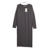 THIRD MAGAZINE A0833UA 110 Grey Cotton Crew Neck Long Sleeve One Piece Dress 2 grayUsed