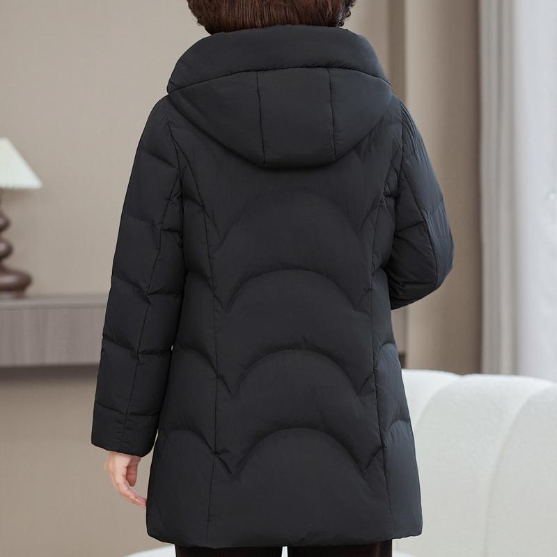 Plus Size XL-6XL Middle Age Women's Puffer Jacket Winter Outerwears Hooded Elegant Thick Warm Down Coats