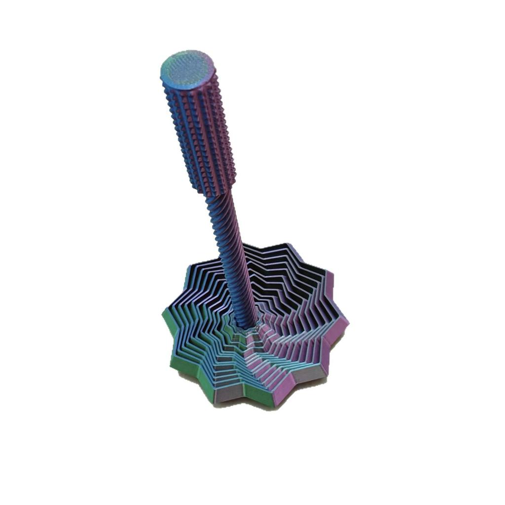 3D Optical Illusion Folding Toy: Polygon Carrot Tower Spiral