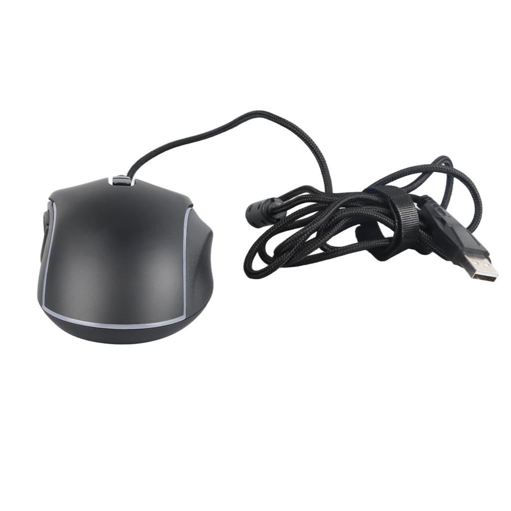 Wired Gaming Mouse 10 Buttons RGB Light Computer Gamer Mouse 6 Adjustable DPI Corded Mouse Black