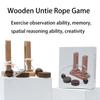 Small Brain Teaser Puzzle, Wooden Untie Rope Game, Unlocking IQ Puzzle, Party Favor Gifts for Kids Adults,Suitable for All Ages
