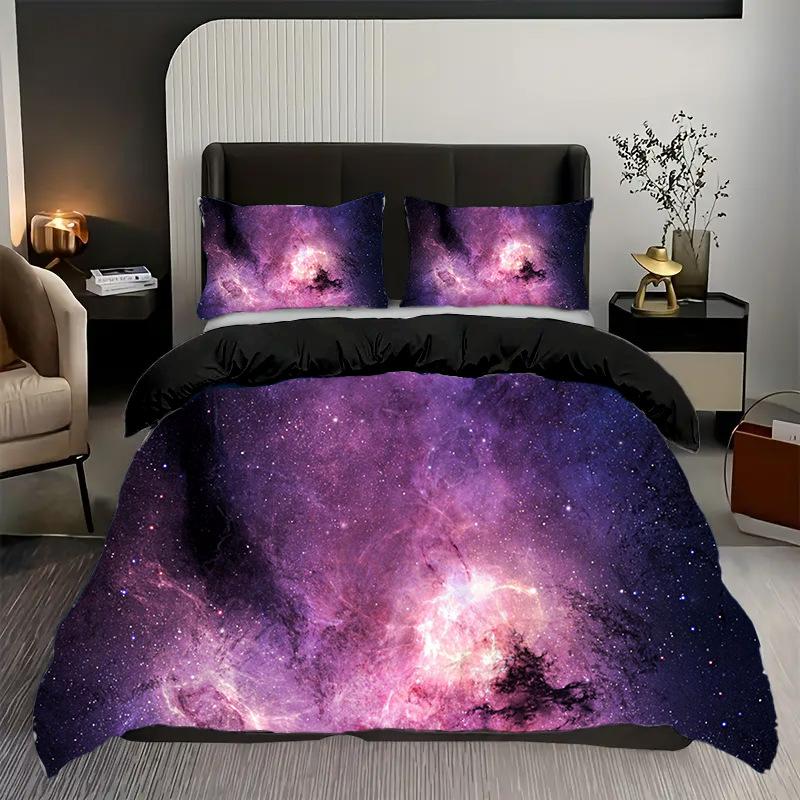 3D Digital Printing Star Bed Three-Piece Printing Polyester Quilt Cover
