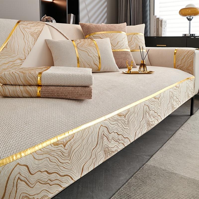 Light Luxury Chenille Sofa Cover For Living Room Pets Kids Sofa Towel Mat Solid Color Non-Slip Couch Cushion Slipcover