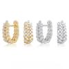  Arrival Sparkling  Zircon Wheat Hoop Earrings Stainless Steel Gold Color Huggies Piercing Earring Wedding Jewelry