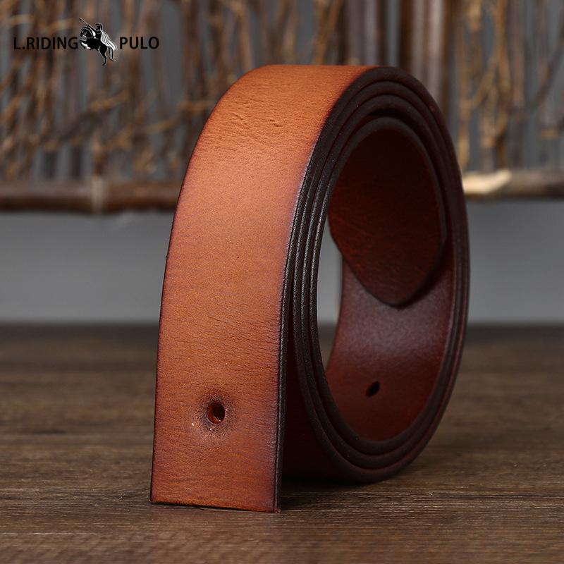 

Кожаный ремень без пряжки для мужчин, Пряжка-штифт из натуральной кожи, Верхний слой из чистой коровьей кожи, Ретро матовая модная полоска для ремня 100cm