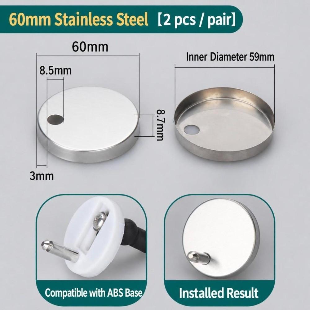 Tampa Decorativa para Parafuso de Dobradiça de Vaso Sanitário 55/60/65mm Tampa para Parafuso de Vaso Sanitário Reparo de Vaso Sanitário