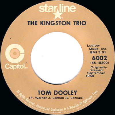 7inch Record KINGSTON TRIO  Tom Dooley  M.T.A. 6002 Starline Capit US Rock Used