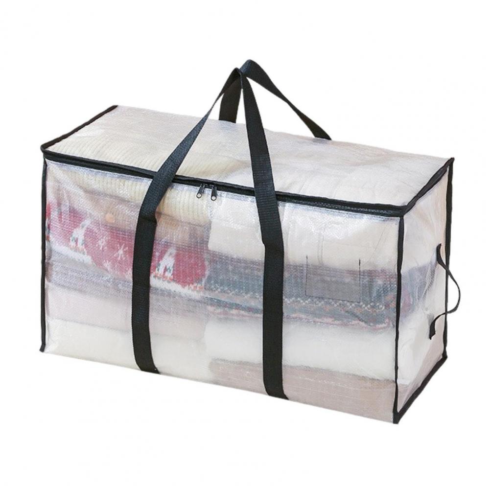 Double Zipper Quilt Bag Quilt Storage Bag with Reinforced Handles Waterproof Lid Heavy Duty Moving Bags for Clothes Packing S белый 950₽