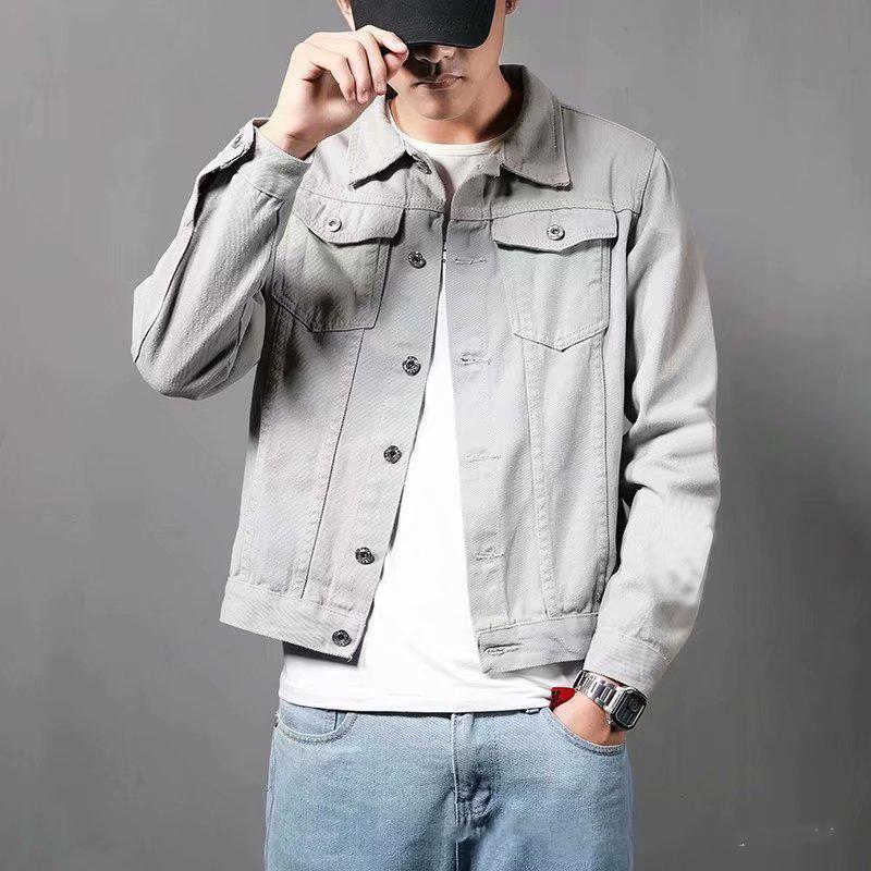 Men's Ripped Vintage Jacket Windproof Jacket Washed Denim Jacket Plus Size Denim Jacket