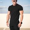 Men Sport Top Round Neck Thin Sweat Absorption Quick-drying Short Sleeve Solid Color Basketball Training Fitness Workout T-shirt
