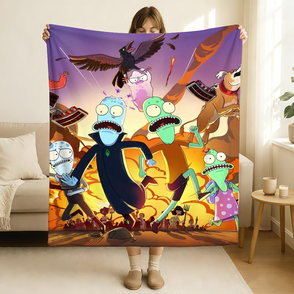Couverture Solaire Opposés de Dessin Animé Douce et Agréable pour la Peau pour Canapé Lit Sieste Couvre-lit Couette Toutes Saisons