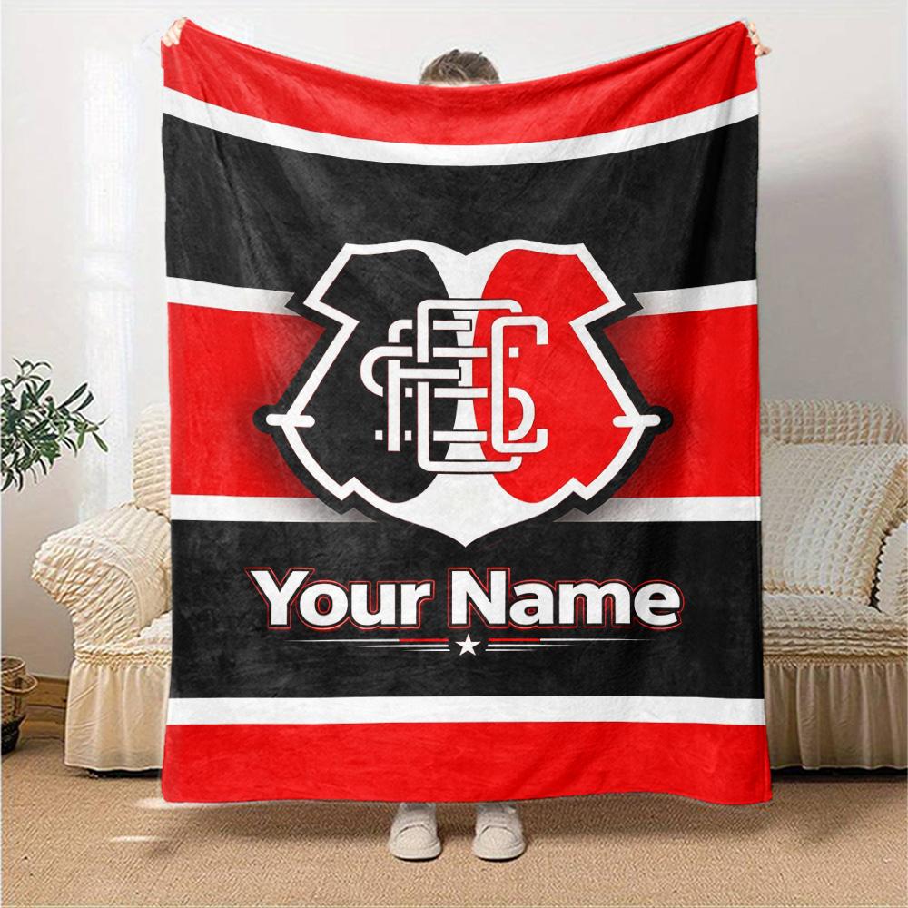 Name Custom Santa Cruz Print Flannel Blanket High Quality Warm Comfortable Cover for All Seasons Perfect for Gifts Home Decor