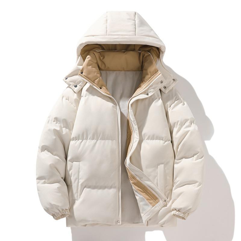 Winter New Cotton-padded Jackets for Men and Women, Down Cotton Short Fake Two-piece Hooded Couple Clothes, Trendy Brand Ruffian Handsome Thickened